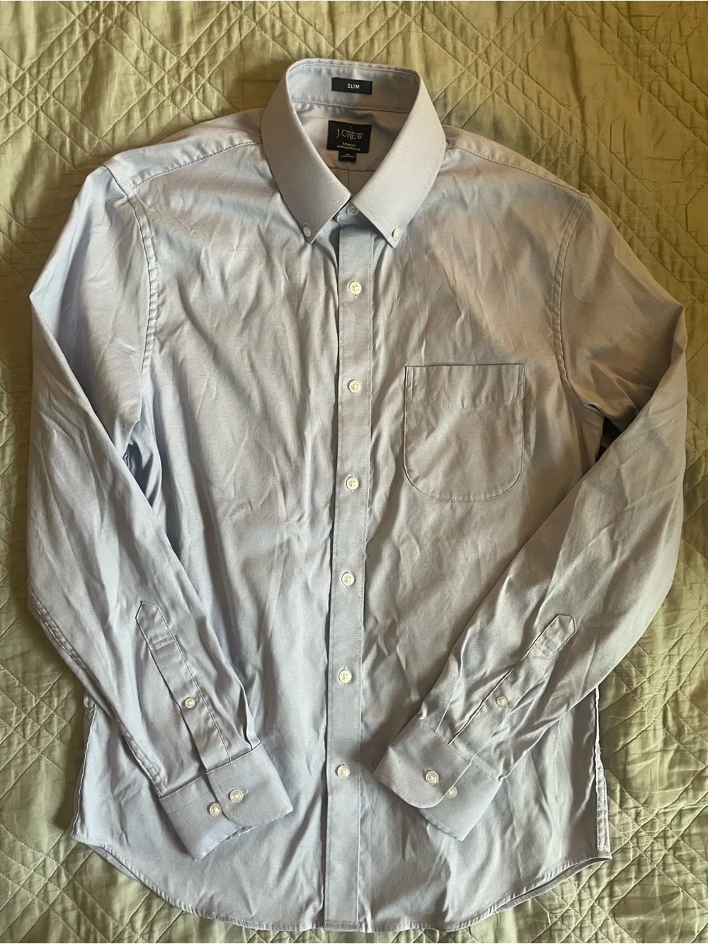 J. CREW Bowery Slim performance stretch oxford shirt in Blue Size M $98 CP684